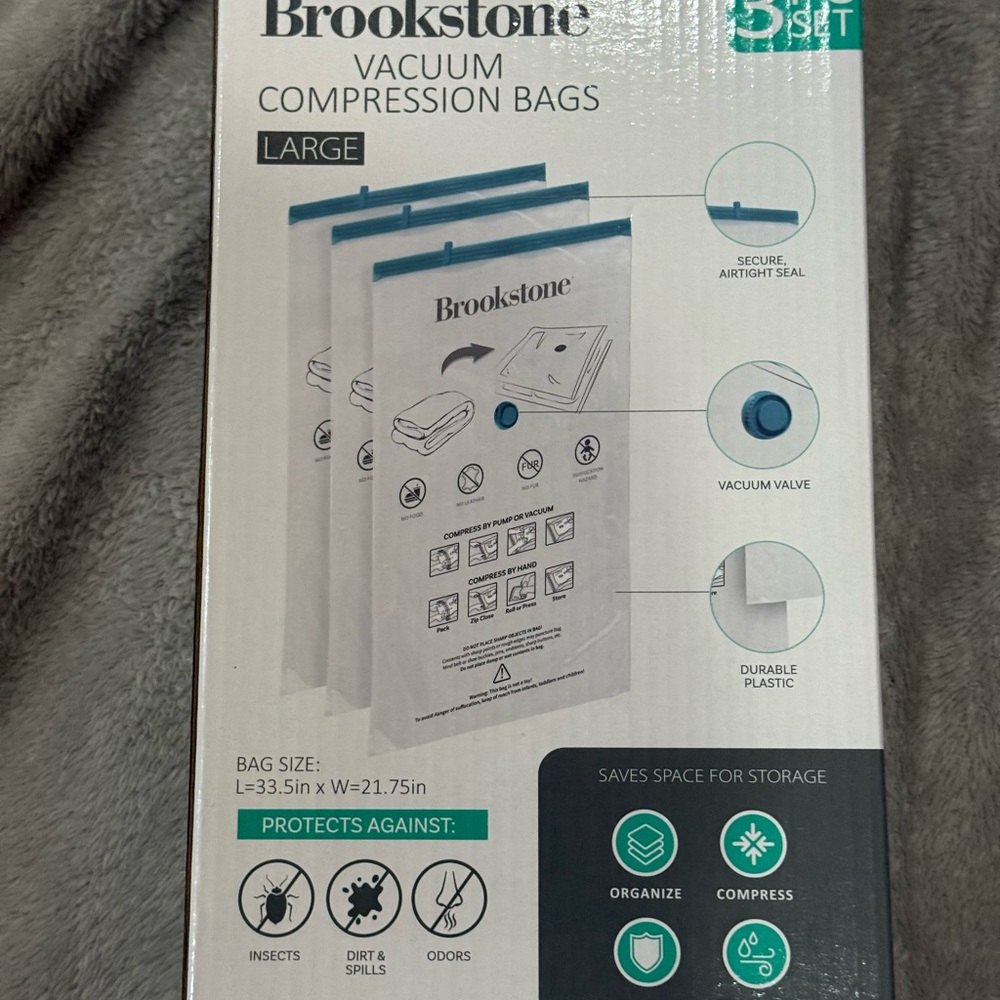 Brookstone Large Vacuum Compression Bags Set - Multi-Color - Picture 5 of 7